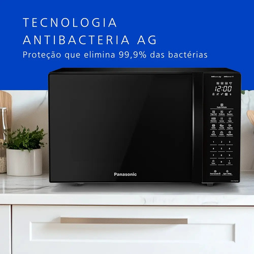 Microondas Panasonic Dupla Refeição 34L Black Glass - NN-ST66NBRU