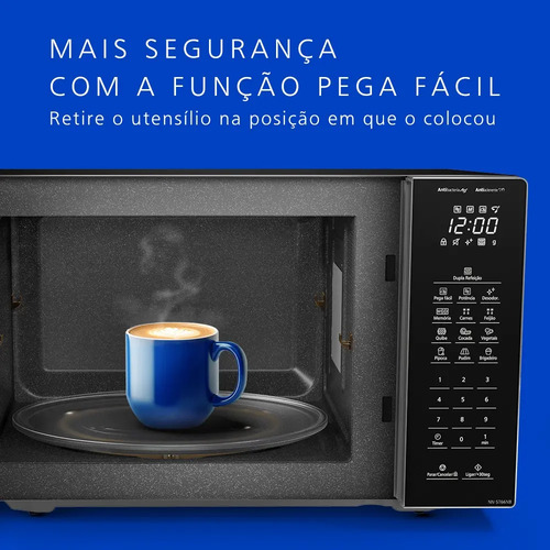 Microondas Panasonic Dupla Refeição 34L Black Glass - NN-ST66NBRU