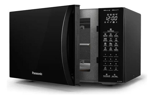 Microondas Panasonic Nn-st66nbru Black Glass 34L Dupla Refeição