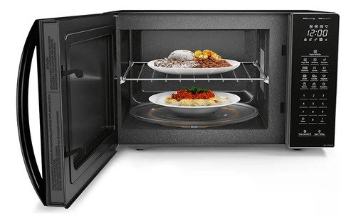Microondas Panasonic Nn-st66nbru Black Glass 34L Dupla Refeição