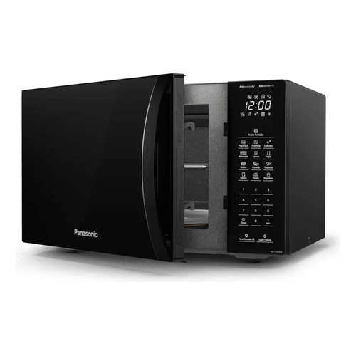 Microondas Panasonic Nn-st66nbru Black Glass 34L Dupla Refeição