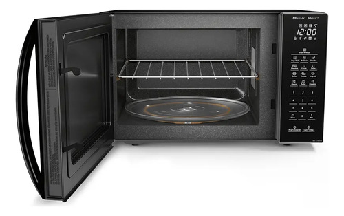 Microondas Panasonic Nn-st66nbru Black Glass 34L Dupla Refeição