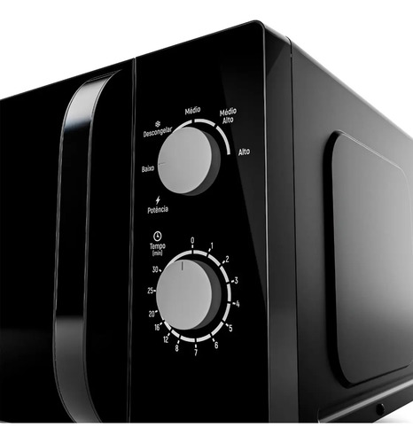 Microondas Philco 20l Preto Mecânico Limpa Fácil PMO23M