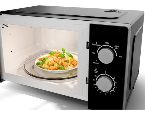 Microondas Philco 20l Preto Mecânico Limpa Fácil PMO23M