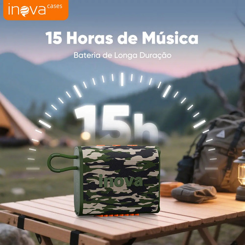 Mini Caixa De Som Portatil , Inova Caixa de Som pequena com Radio FM E RGB, caixinha som bluetooth À Prova D'água IP67, Caixa De Som Potente Para Moto Bike, Bateria 15h, TWS Som Estéreo Grave Preto