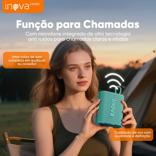 Mini Caixa De Som Portatil , Inova Caixa de Som pequena com Radio FM E RGB, caixinha som bluetooth À Prova D'água IP67, Caixa De Som Potente Para Moto Bike, Bateria 15h, TWS Som Estéreo Grave Preto