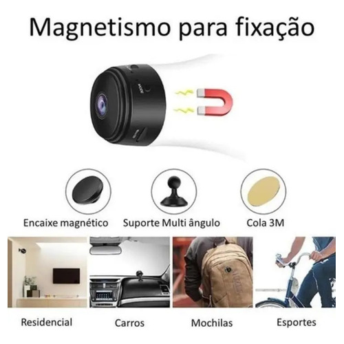 Mini Câmera Espiã Visão Noturna Wifi Monitoramento Celular
