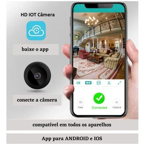 Mini Câmera Espiã Visão Noturna Wifi Monitoramento Celular