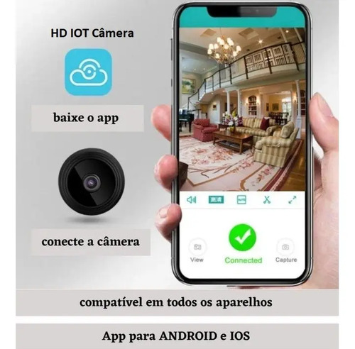 Mini Câmera Espiã Visão Noturna Wifi Monitoramento Celular