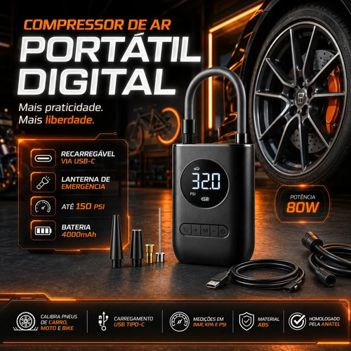 Mini compressor de ar de bomba de pneu inflavel sem fio bg p