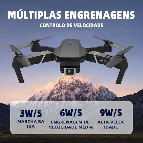 Mini Drone E88 Pro Com Câmera Dupla Wifi Com Case 2 Baterias + Ligenai Jozy Mini Controle Remoto Drone 2.4 Ghz