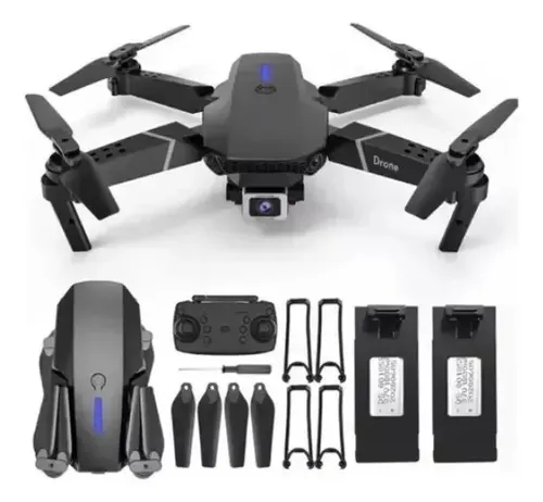 Mini Drone E88 Pro Dobrável Câmera Hd 4k Com 2 Baterias