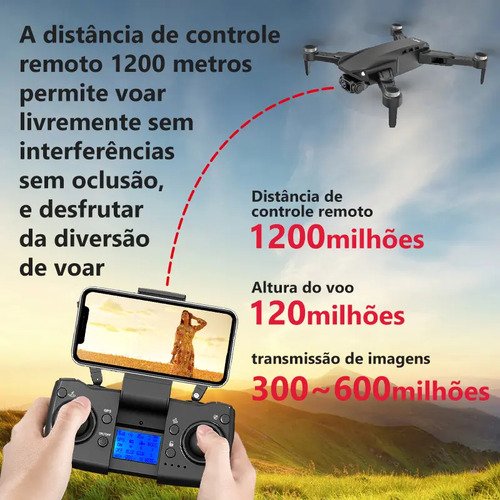Mini drone L900 PRO SE com dual câmera 8K preto 5GHz 2 baterias Motor sem escova profissional