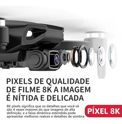 Mini drone L900 PRO SE com dual câmera 8K preto 5GHz 2 baterias Motor sem escova profissional