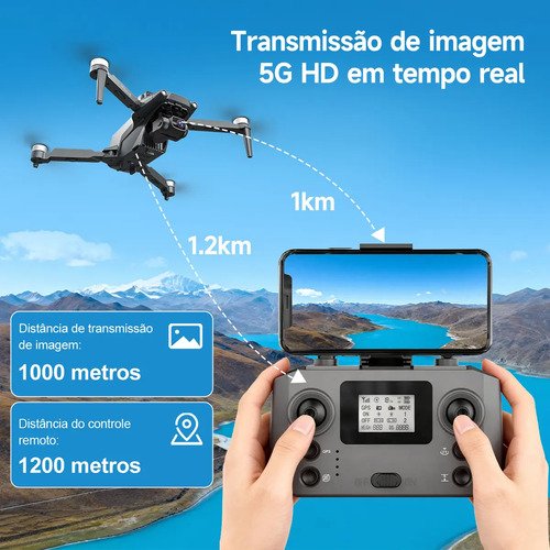 Mini Drone SJRC L600 Pro Max 8K com Câmera e 2 Baterias