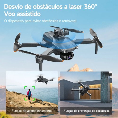 Mini Drone SJRC L600 Pro Max 8K com Câmera e 2 Baterias