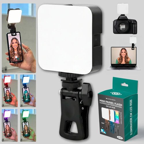 Mini flash iluminador de selfie profissional fotografico mul