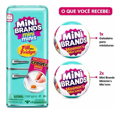 Mini Geladeira Infantil + 2 Bolas Surpresa - Brinquedo
