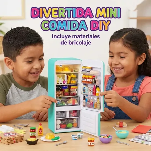 Mini Geladeira Infantil + 2 Bolas Surpresa - Brinquedo