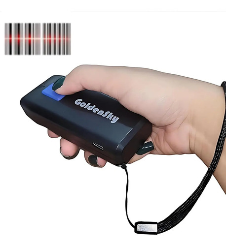 Mini leitor codigo barras bolso 3 em 1 bluetooth portatil 1d