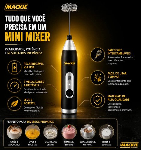Mini mixer eletrico portatil misturador de bebidas cafe leit