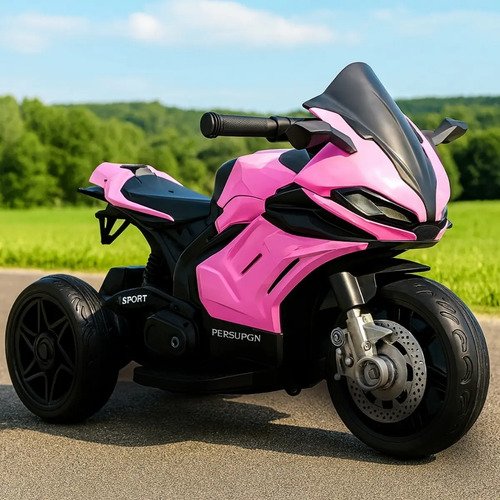 Mini moto eletrica infantil brinq kids rosa 6v com luzes e b