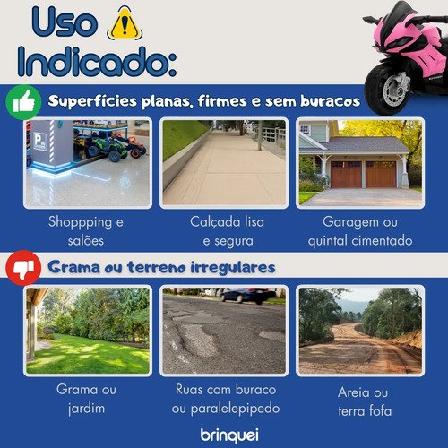 Mini Moto Elétrica Infantil Brinq Kids Rosa 6V Com Luzes E Buzina