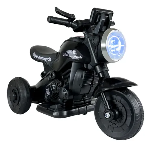 Mini moto eletrica infantil first custom preto zippy toys