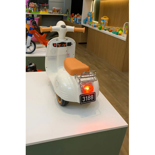 Mini Moto Motoneta Elétrica Infantil Classic 6v Avespa Bege Rosa Unitoys