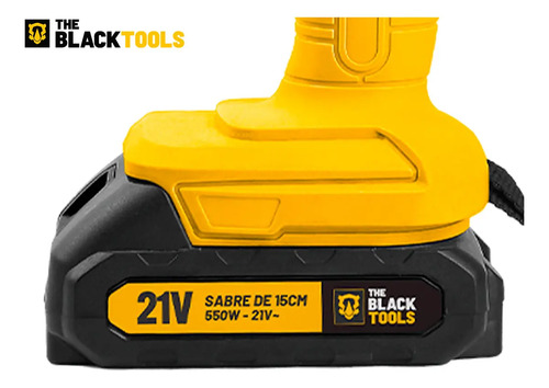Mini Moto Serra Elétrica A Bateria 21v Recarregável Profissional Bts-200 The Black Tools