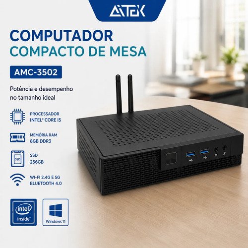 Mini Pc Computador Compacto Intel I5 8gb Ssd 256gb Wi-fi