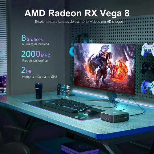 Mini PC Kamrui E3b Amd Ryzen 5 7430u 16 GB de RAM 512 GB SSD Wi-Fi 6 Windows 11 pro