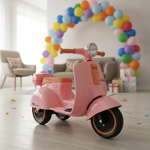 Mini Scooter Moto Elétrica Frente E Ré Bateria 6v Som E Luz Cor Rosa Voltagem Do Carregador 127/220v