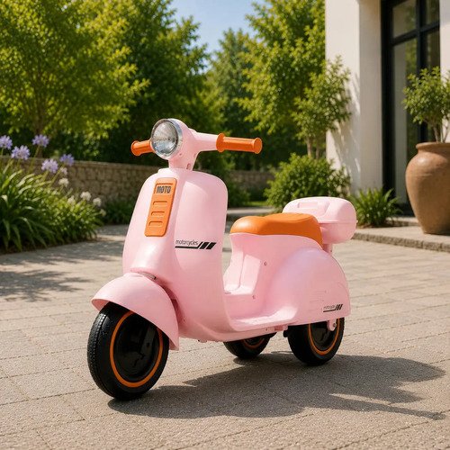 Mini Scooter Moto Elétrica Frente E Ré Bateria 6v Som E Luz Cor Rosa Voltagem Do Carregador 127/220v