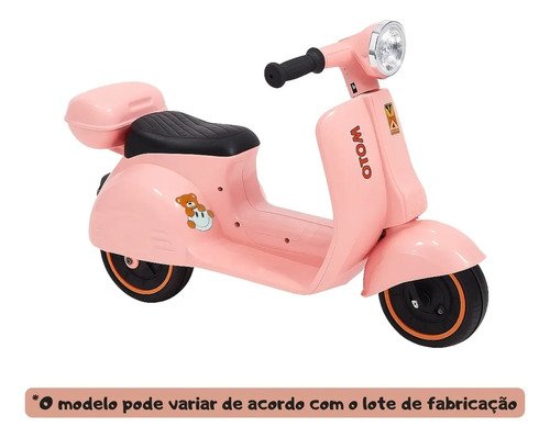 Mini Scooter Moto Elétrica Frente E Ré Bateria 6v Som E Luz Cor Rosa Voltagem Do Carregador 127/220v