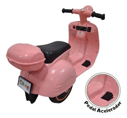 Mini Scooter Moto Elétrica Frente E Ré Bateria 6v Som E Luz Cor Rosa Voltagem Do Carregador 127/220v