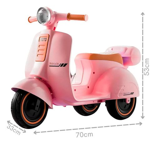 Mini Scooter Moto Elétrica Frente E Ré Bateria 6v Som E Luz Cor Rosa Voltagem Do Carregador 127/220v