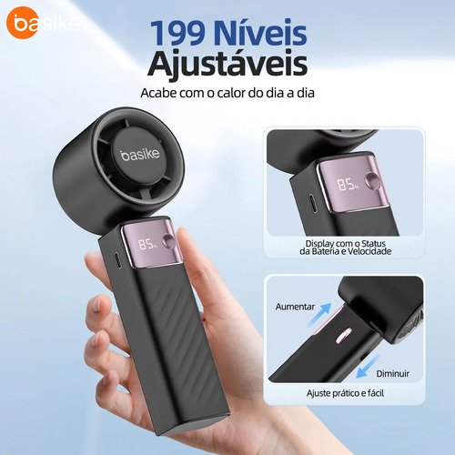 Mini Ventilador Portátil Turbo Portátil, Ventilador Portátil De Mão, A Gel A Gelo 199 Configurações Ajustáveis, Usb Recarregável, Adequado Para Uso Em Viagens/Ao Ar livre/Em Casa/No Escritório, Preto