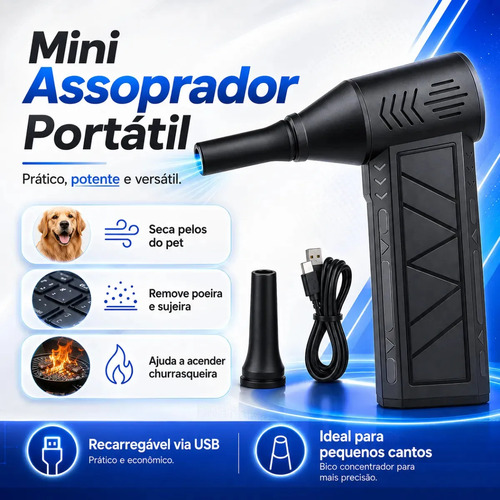 Mini Ventilador Soprador Ar Turbo 130000rpm Sem Fio Recarregável Usb 3 Níveis Jato Forte Portátil Multiuso Limpeza Teclado Carro Acende Churrasqueira Marca Woosh