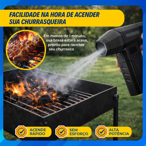 Mini Ventilador Soprador Ar Turbo 130000RPM Sem Fio Recarregável USB 3 Níveis Jato Forte Portátil Multiuso Limpeza Teclado Carro Acende Churrasqueira Simake