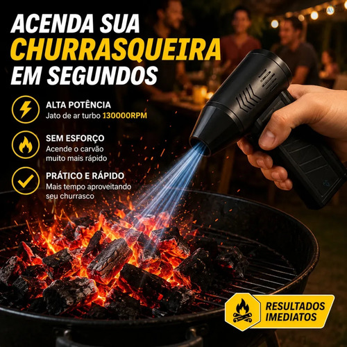 Mini Ventilador Soprador Ar Turbo 130000rpm Sem Fio Recarregável Usb 3 Níveis Jato Forte Portátil Multiuso Limpeza Teclado Carro Acende Churrasqueira Marca Davely