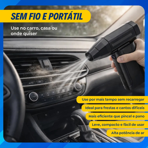 Mini Ventilador Soprador Ar Turbo 130000RPM Sem Fio Recarregável USB 3 Níveis Jato Forte Portátil Multiuso Limpeza Teclado Carro Acende Churrasqueira Simake