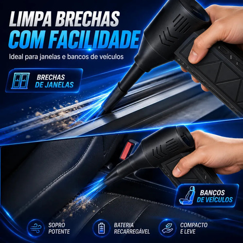 Mini Ventilador Soprador Ar Turbo 130000rpm Sem Fio Recarregável Usb 3 Níveis Jato Forte Portátil Multiuso Limpeza Teclado Carro Acende Churrasqueira Marca Woosh