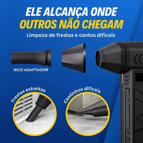 Mini Ventilador Soprador Ar Turbo 130000RPM Sem Fio Recarregável USB 3 Níveis Jato Forte Portátil Multiuso Limpeza Teclado Carro Acende Churrasqueira Simake