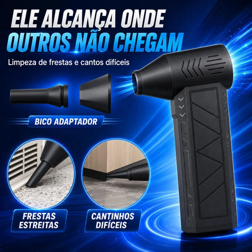 Mini Ventilador Soprador Ar Turbo 130000rpm Sem Fio Recarregável Usb 3 Níveis Jato Forte Portátil Multiuso Limpeza Teclado Carro Acende Churrasqueira Marca Woosh