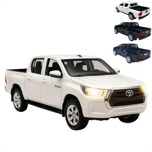 Miniatura toyota hilux 2016 136 com luz e som brinquedo