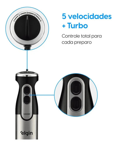 Mixer Master Mix 5 Em 1 Elgin 1.000w 110v 5 Funções Prateado