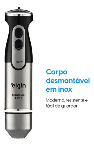 Mixer Master Mix 5 Em 1 Elgin 1.000w 110v 5 Funções Prateado
