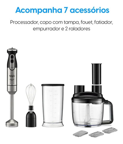 Mixer Master Mix 5 Em 1 Elgin 1.000w 110v 5 Funções Prateado