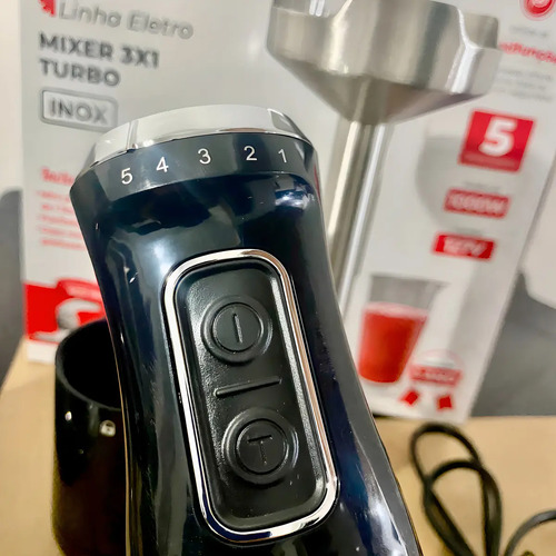 Mixer Turbo 3 Em 1 - 1000w 5 Velocidades Cor Preto